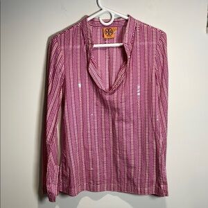 Tory Burch Pink Fitted Blouse tunic 100% cotton